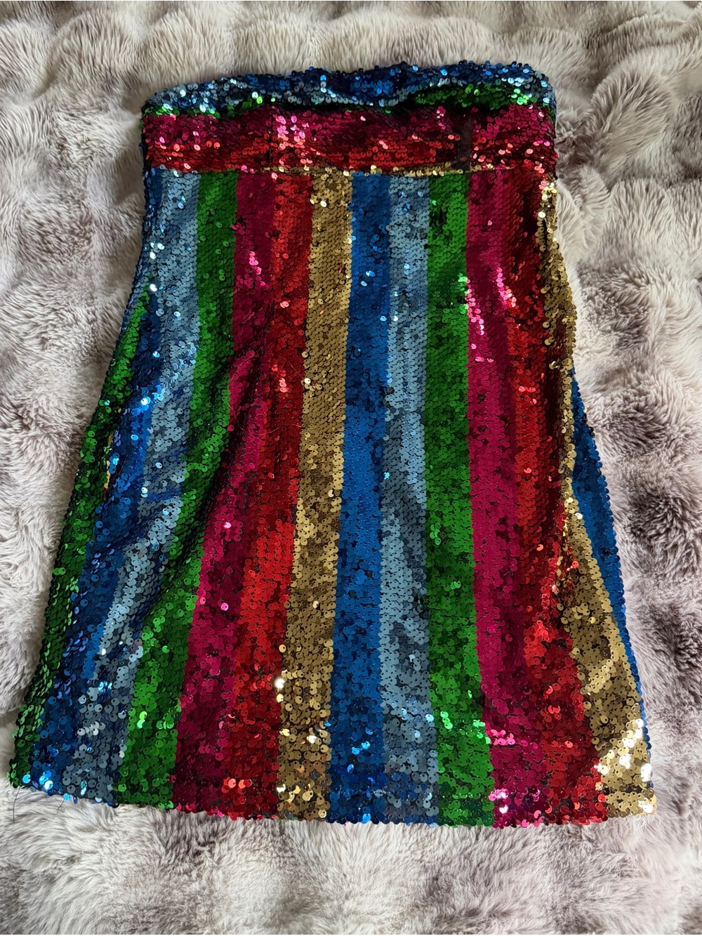 Charlotte Russe Rainbow Sequin Stripe Mini Dress